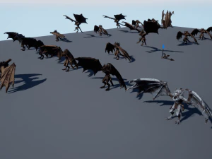 Harpy Vampire Low-poly 3D Model