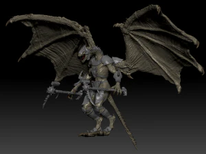 Scultura di alta qualit&agrave; del guerriero del drago Modello 3D