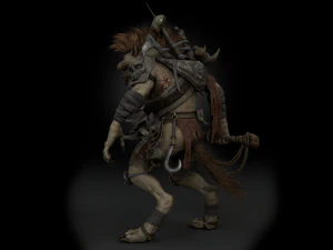 Gnoll Warrior Rigged Low Poly 3D Model