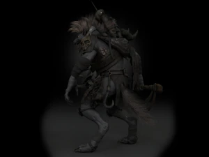 Gnoll Warrior Rigged Low Poly 3D Model