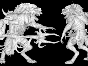 Gnoll Warrior Rigged Low Poly 3D Model