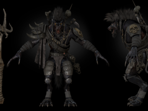 Gnoll Warrior Rigged Low Poly 3Dモデル