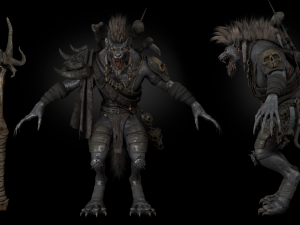 Gnoll Warrior Rigged Low Poly 3Dモデル