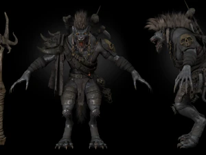 Gnoll Warrior Rigged Low Poly 3D Model
