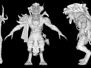 Gnoll Warrior Rigged Low Poly 3D Model