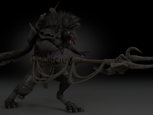 Gnoll Warrior Rigged Low Poly 3Dモデル