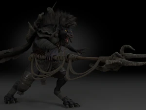 Gnoll Warrior Rigged Low Poly 3D Model