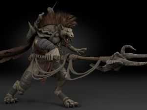Gnoll Warrior Rigged Low Poly 3Dモデル