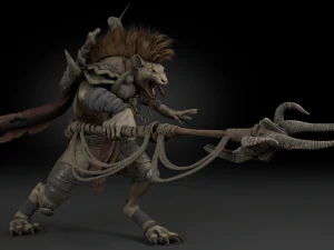 Gnoll Warrior Rigged Low Poly 3D Model