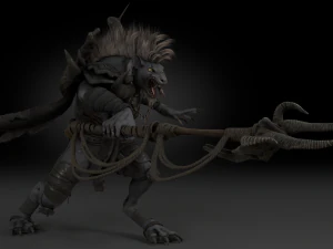 Gnoll Warrior Rigged Low Poly 3D Model