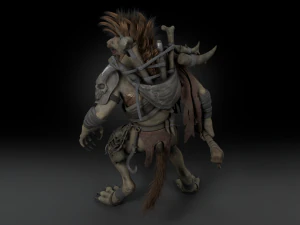 Gnoll Warrior Rigged Low Poly 3D Model