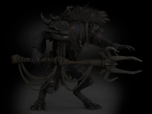 Gnoll Warrior Rigged Low Poly 3D Model