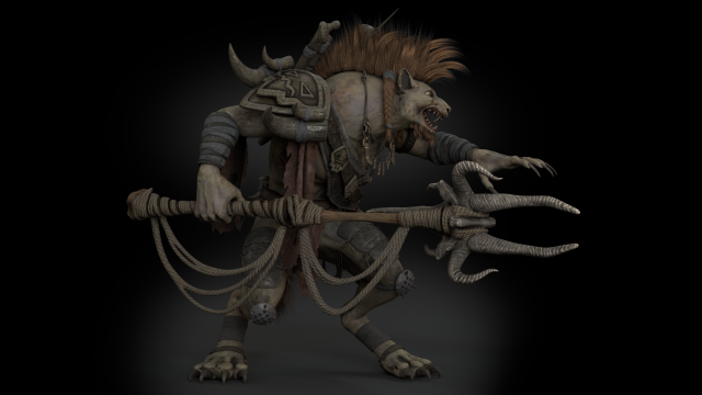 Gnoll Warrior Rigged Low Poly 3Dモデル .c4d .max .obj .3ds .fbx .stl .blend 