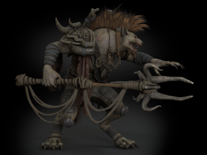 Gnoll Warrior Rigged Low Poly 3D Model