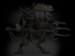 Gnoll Warrior Rigged Low Poly 3D Model