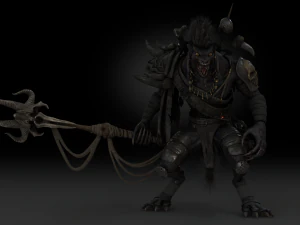 Gnoll Warrior Rigged Low Poly 3D Model
