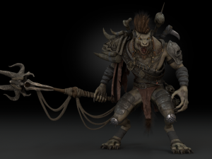 Gnoll Warrior Rigged Low Poly 3Dモデル