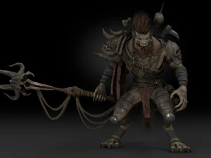 Gnoll Warrior Rigged Low Poly 3D Model