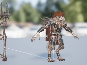 Gnoll Warrior Rigged Low Poly 3D Model