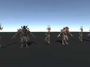 Gnoll Warrior Rigged Low Poly 3D Model