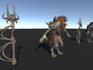 Gnoll Warrior Rigged Low Poly 3D Model
