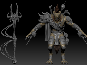 Gnoll Warrior Rigged Low Poly 3Dモデル