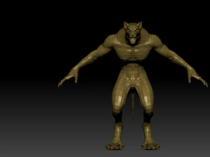 Gnoll Warrior Rigged Low Poly 3D Model