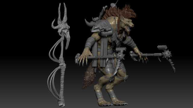 Gnoll Warrior High Poly Sculpt Model 3D .c4d .max .obj .3ds .fbx .stl .blend 