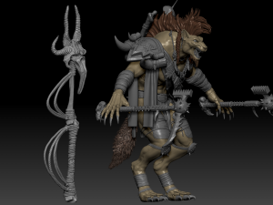 Gnoll Warrior High Poly Sculpt 3D Model