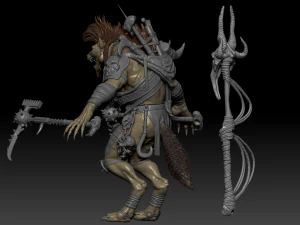Gnoll Warrior High Poly Sculpt 3D Model