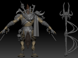 Gnoll Warrior High Poly Sculpt Model 3D