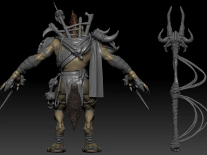Gnoll Warrior High Poly Sculpt 3D Model
