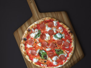 Italian Pizza on Wooden Board Modelo 3D