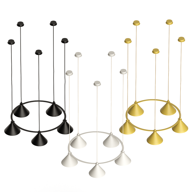 Zero Lumo 5 Light Circle Pendant with neutral colors Modèle 3D .c4d .max .obj .3ds .fbx .stl .blend 