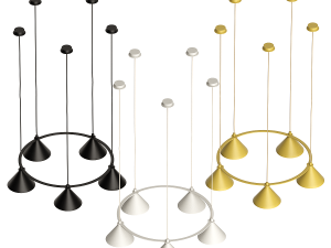 Zero Lumo 5 Light Circle Pendant with neutral colors Modèle 3D
