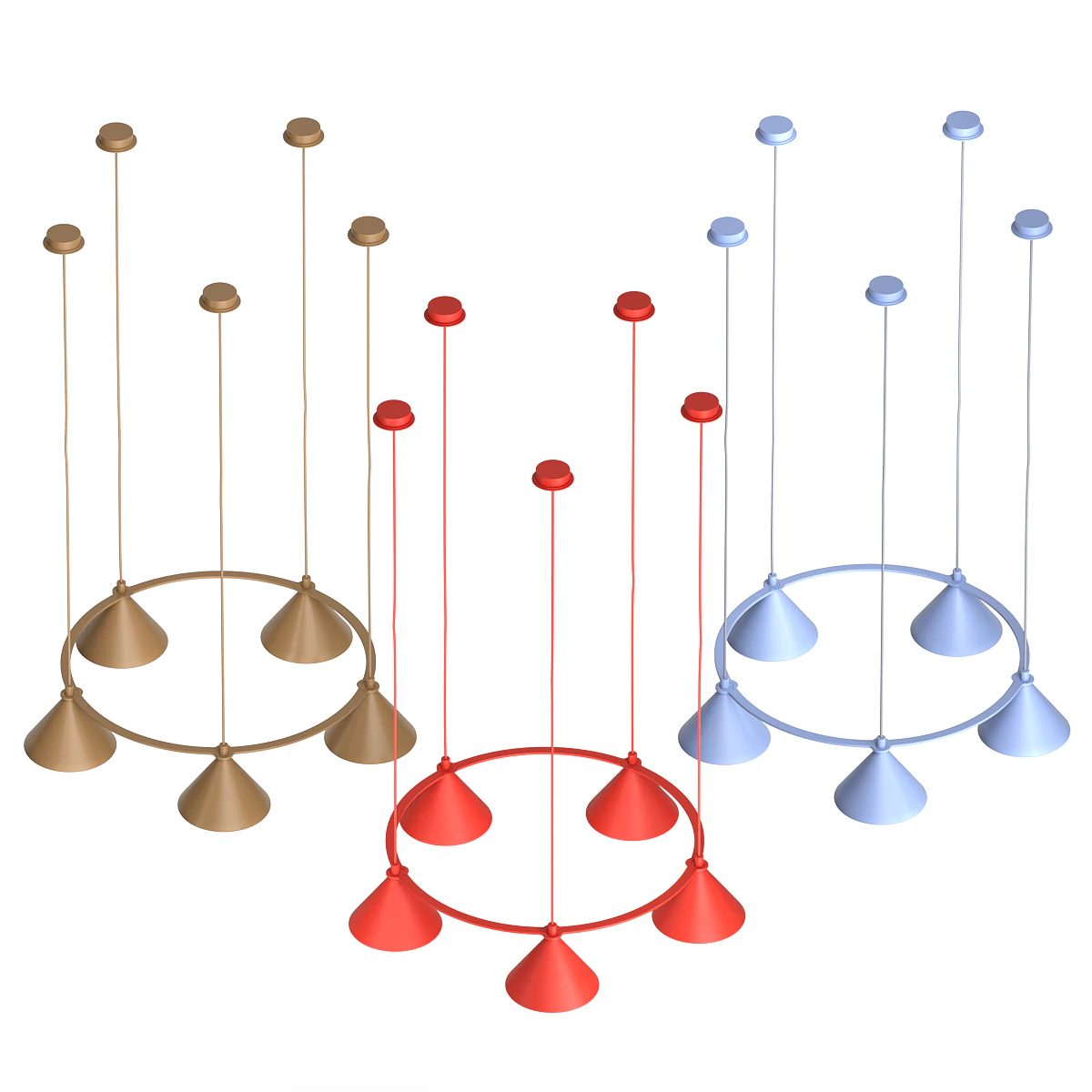 Zero Lumo Circle Pendant Light - Bold colors 3D Model .c4d .max .obj .3ds .fbx .stl .blend 