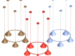 L&aacute;mpara colgante circular Zero Lumo - Colores llamativos Modelo 3D