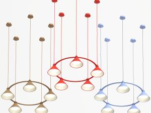 Zero Lumo Circle Pendant Light - Bold colors 3D Модель
