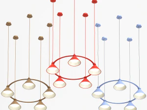 Zero Lumo Circle Pendant Light - Bold colors 3D Model