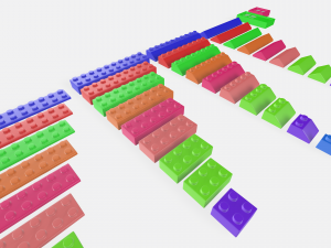 collection of lego bricks 3D 模型