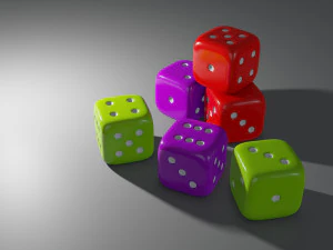 kunststof dobbelstenen kubus 3D Model