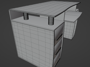 computer wooden table Model 3D
