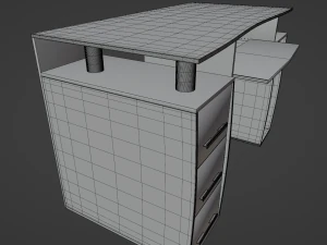 computer wooden table 3D Model