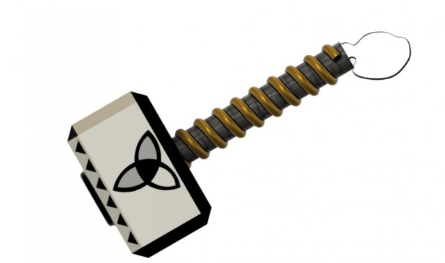 thor hammer Model 3D .c4d .max .obj .3ds .fbx .stl .blend