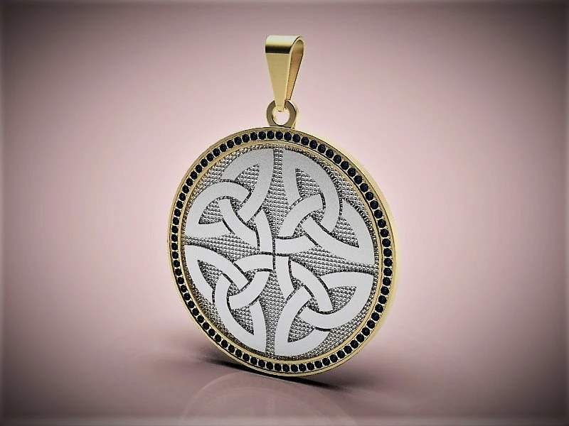 the pendant with a celtic ornament 001 3D Print Model .c4d .max .obj .3ds .fbx .stl .blend 