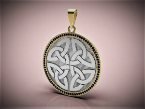 o pingente com ornamento celta 001 Modelo de Impressão 3D