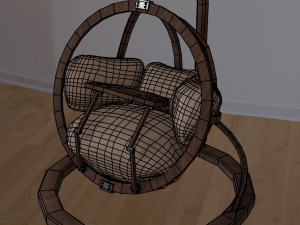 wood relax computer armchair 3Dモデル