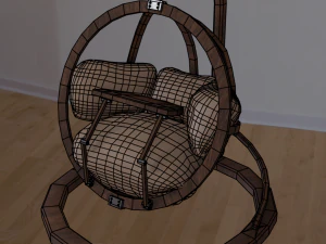 poltrona relax per computer in legno Modello 3D