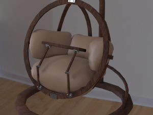 wood relax computer armchair 3D Model