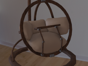 wood relax computer armchair 3D Model